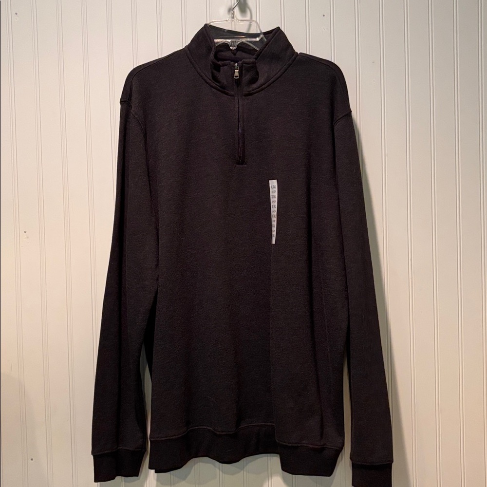 NWT  Croft & Barrow Charcoal Gray Quarter-Zip Fleece Pullover Size XLTall